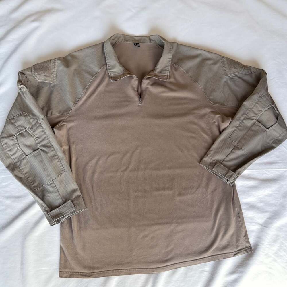 Hunting & Hiking Quarter Zip Shirt Tan Size 2XL